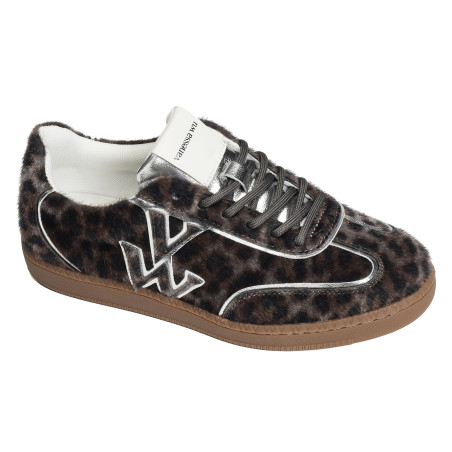 AURA INITIALS Argent Léopard, Sneakers basses Vanessa Wu