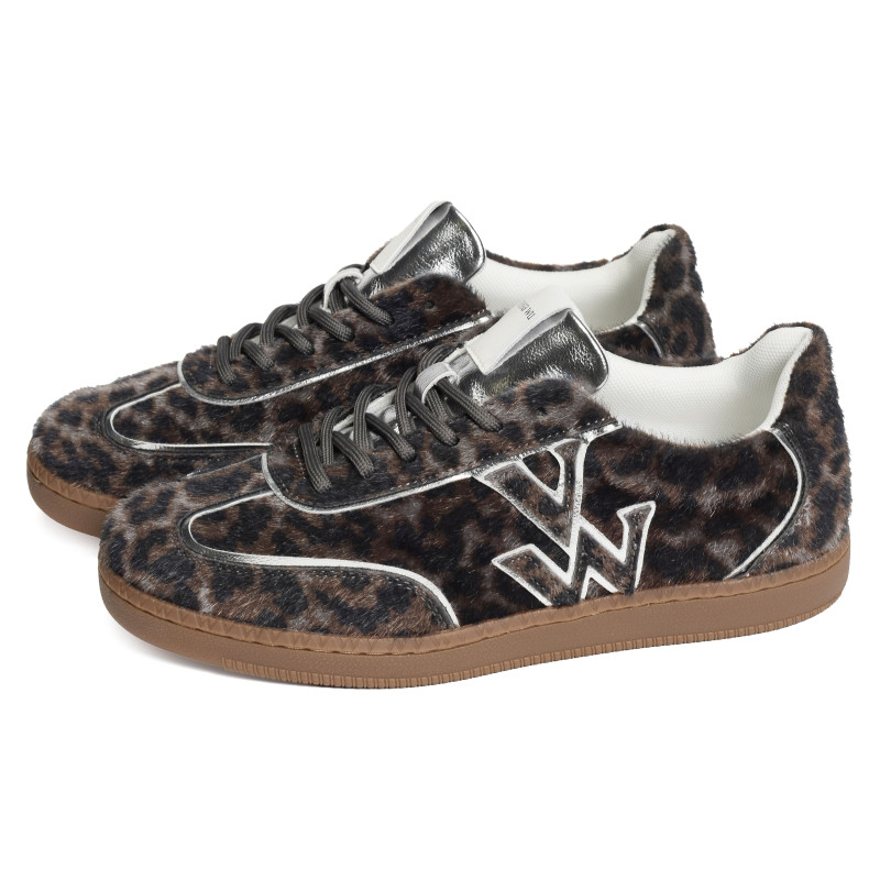 AURA INITIALS Argent Léopard, Sneakers basses Vanessa Wu