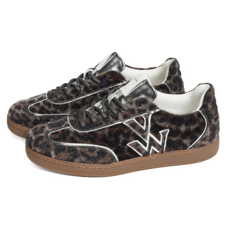 AURA INITIALS Argent Léopard, Sneakers basses Vanessa Wu