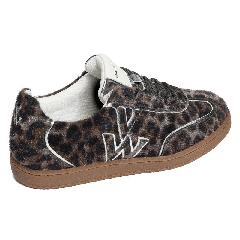 AURA INITIALS Argent Léopard, Sneakers basses Vanessa Wu