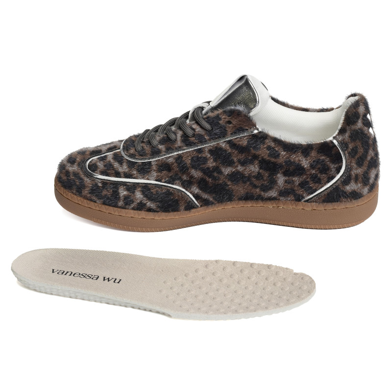 AURA INITIALS Argent Léopard, Sneakers basses Vanessa Wu