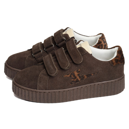 MAGGIE ORIGINALS Chocolat Léopard, Sneakers basses Vanessa Wu