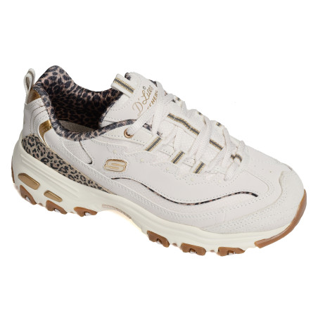 DLITES Blanc Léopard, Baskets running Skechers