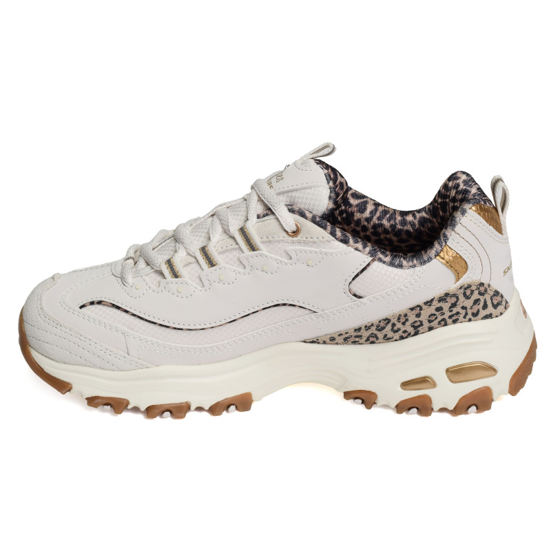 DLITES Blanc Léopard, Baskets running Skechers