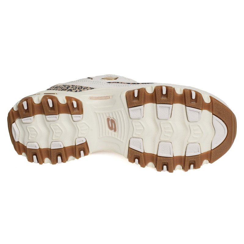 DLITES Blanc Léopard, Baskets running Skechers