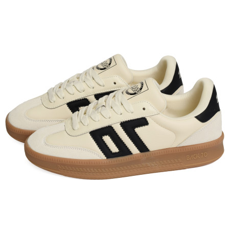 DOUBLE SPONGY NAPPA Beige Noir, Sneakers basses Back 70