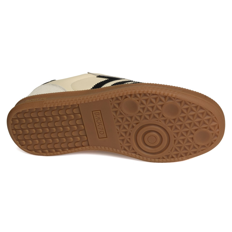 DOUBLE SPONGY NAPPA Beige Noir, Sneakers basses Back 70