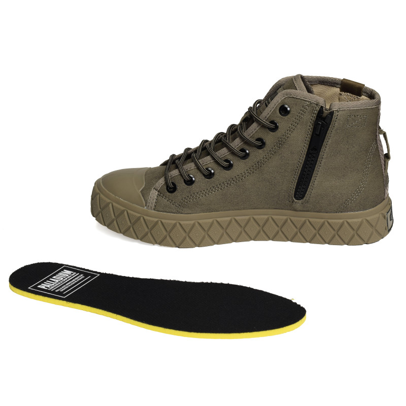 PALLA ACE PINE WAX Kaki, Chaussures montantes Palladium