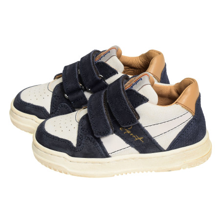 ALES VELCRO Blanc Marine, Chaussures à Scratch Babybotte
