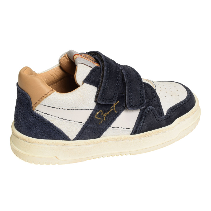 ALES VELCRO Blanc Marine, Chaussures à Scratch Babybotte