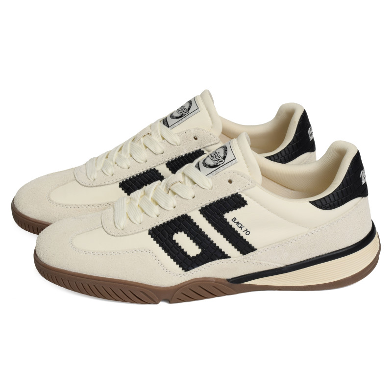 FIREBALL Beige Noir, Sneakers basses Back 70
