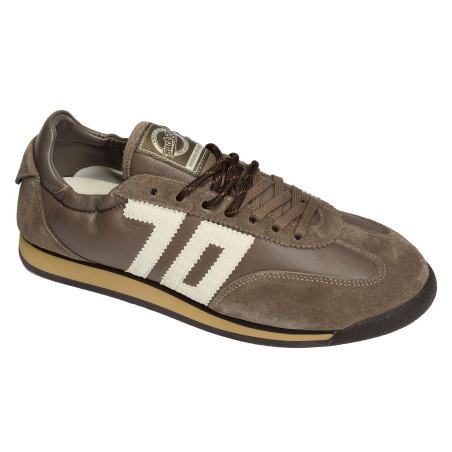 ROCKET NAPPA MEN Taupe, Baskets Mode Back 70