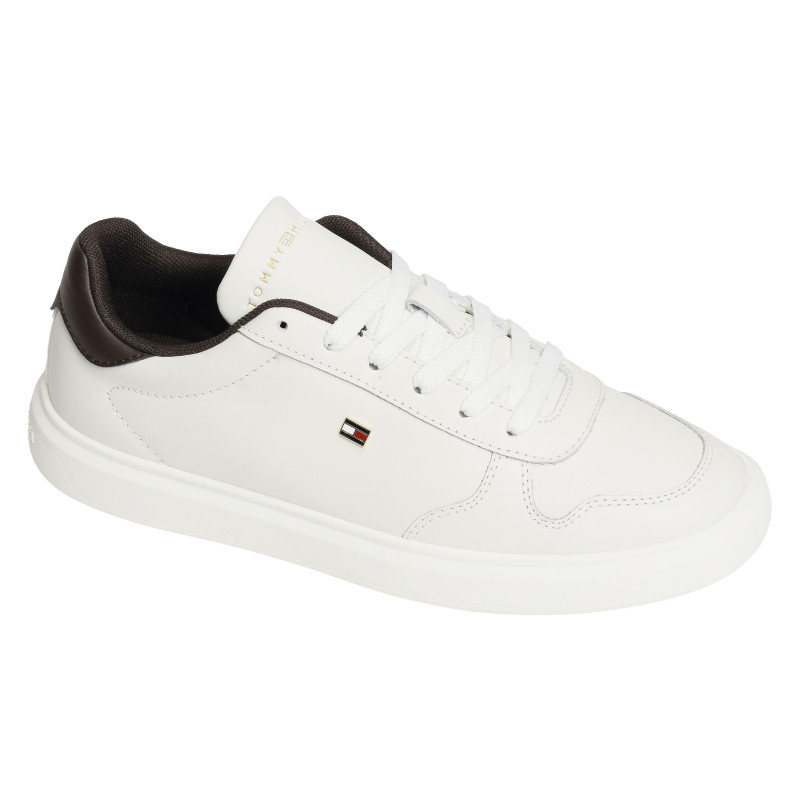 TH ICON COURT LIGHT 9601 Blanc Chocolat, Sneakers basses Tommy Hilfiger