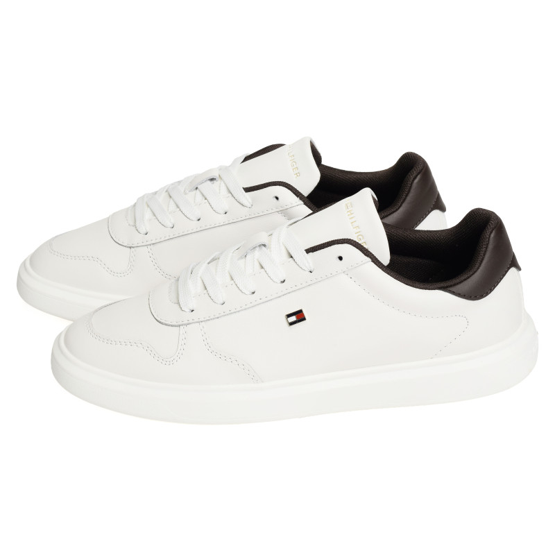 TH ICON COURT LIGHT 9601 Blanc Chocolat, Sneakers basses Tommy Hilfiger