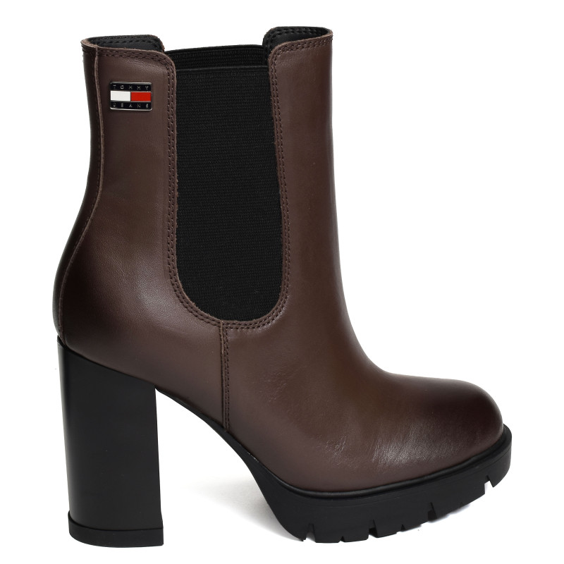 TJW CHELSEA HIGH HEEL BOOTS 3112 Marron, Chelsea boots Tommy Hilfiger