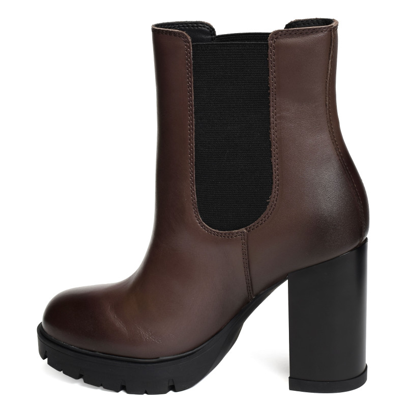 TJW CHELSEA HIGH HEEL BOOTS 3112 Marron, Chelsea boots Tommy Hilfiger