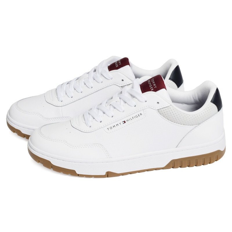 TH BASKET CORE LEATHER 5927 Blanc Marine, Sneakers basses Tommy Hilfiger