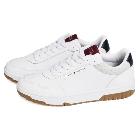 TH BASKET CORE LEATHER 5927 Blanc Marine, Sneakers basses Tommy Hilfiger