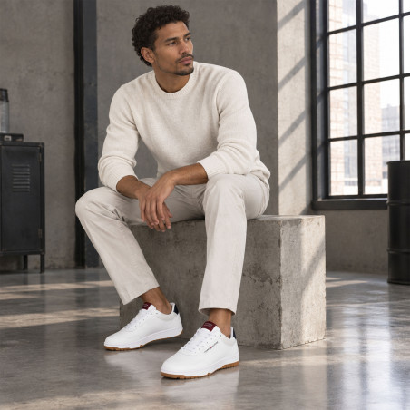 TH BASKET CORE LEATHER 5927 Blanc Marine, Sneakers basses Tommy Hilfiger