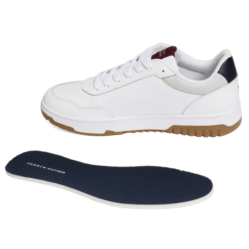 TH BASKET CORE LEATHER 5927 Blanc Marine, Sneakers basses Tommy Hilfiger