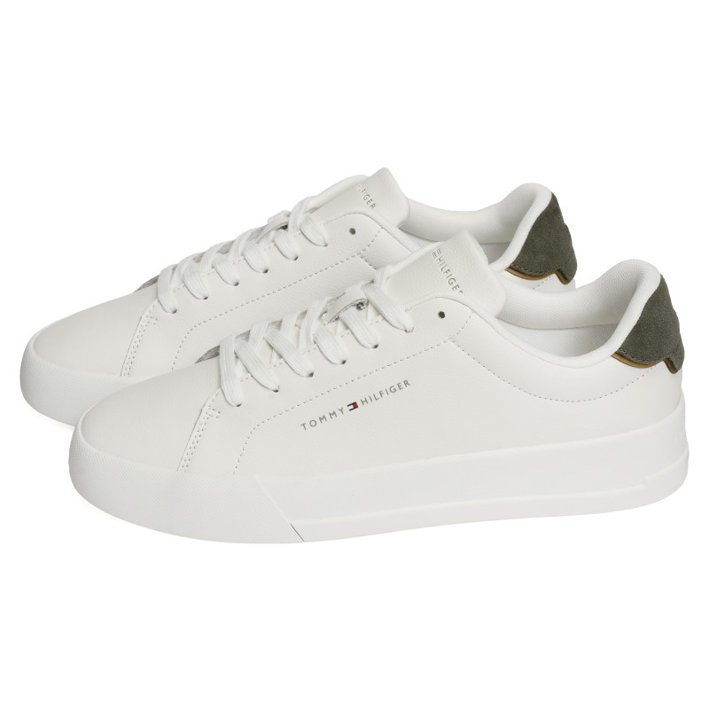 TH COURT LTH 5367 Blanc Kaki, Sneakers basses Tommy Hilfiger