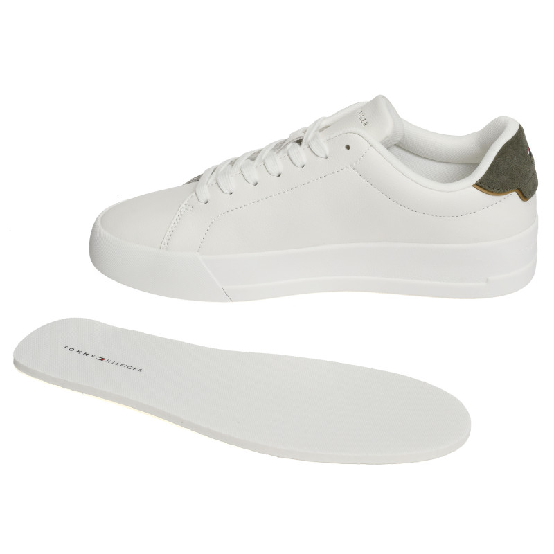 TH COURT LTH 5367 Blanc Kaki, Sneakers basses Tommy Hilfiger