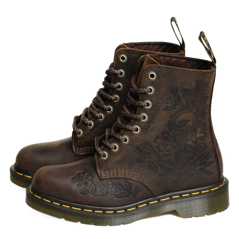 1460 PASCAL EMBOSS FLORAL Marron, Boots Dr Martens