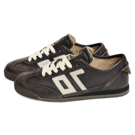 LEON ASPORTABLE Chocolat, Sneakers basses Back 70