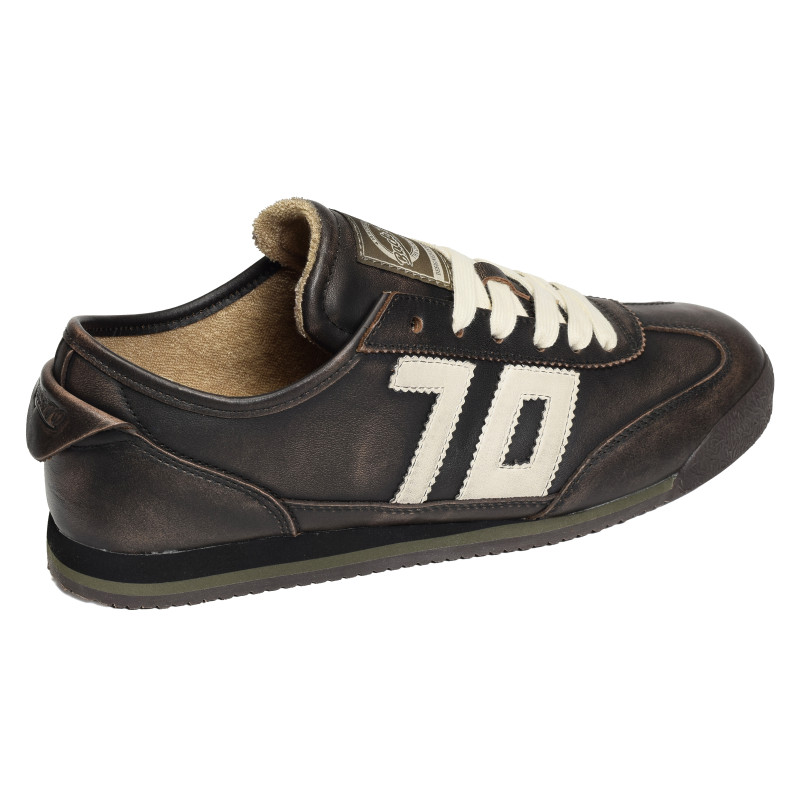 LEON ASPORTABLE Chocolat, Sneakers basses Back 70