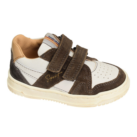 ALES VELCRO Blanc Marron, Chaussures à Scratch Babybotte