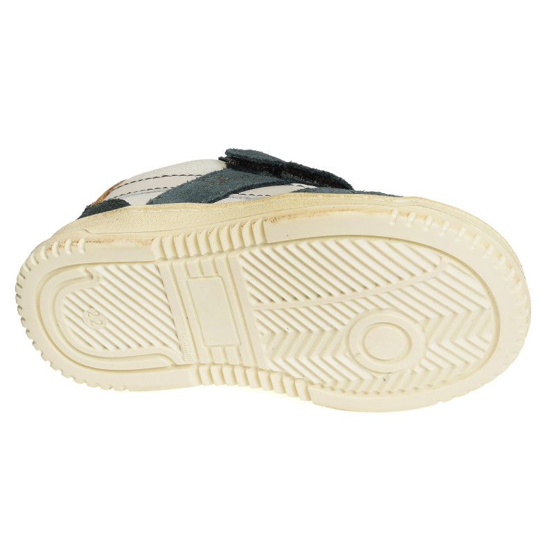 ALES VELCRO Blanc Vert, Chaussures à Scratch Babybotte