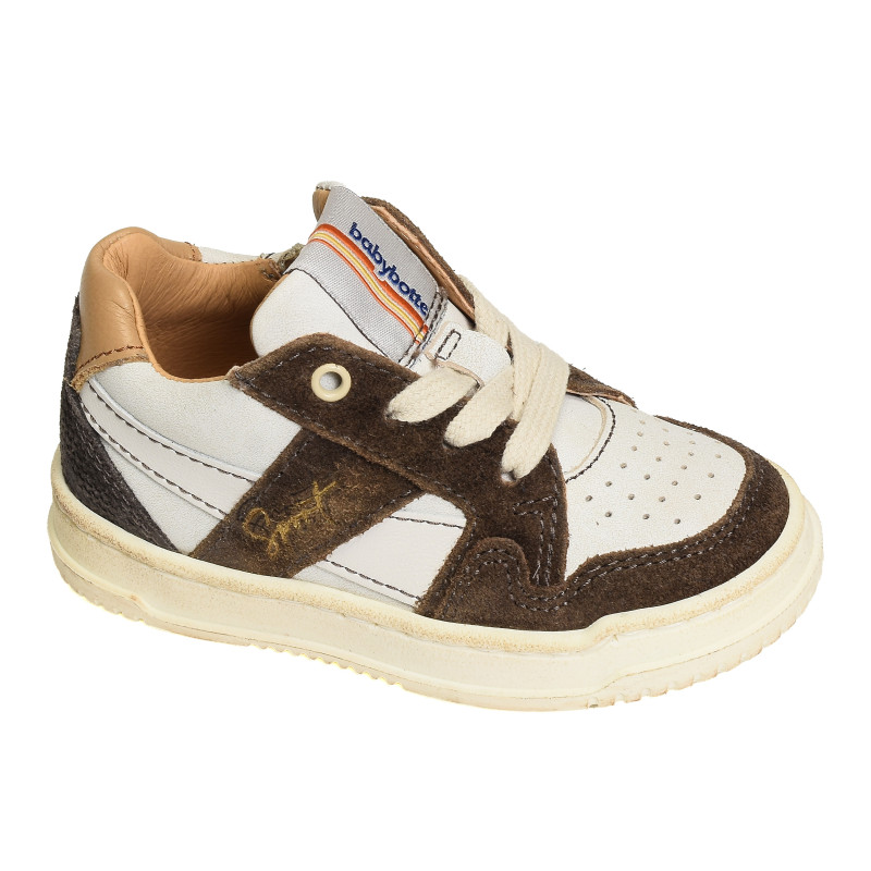 ALES Blanc Marron, Chaussures à Lacets Babybotte
