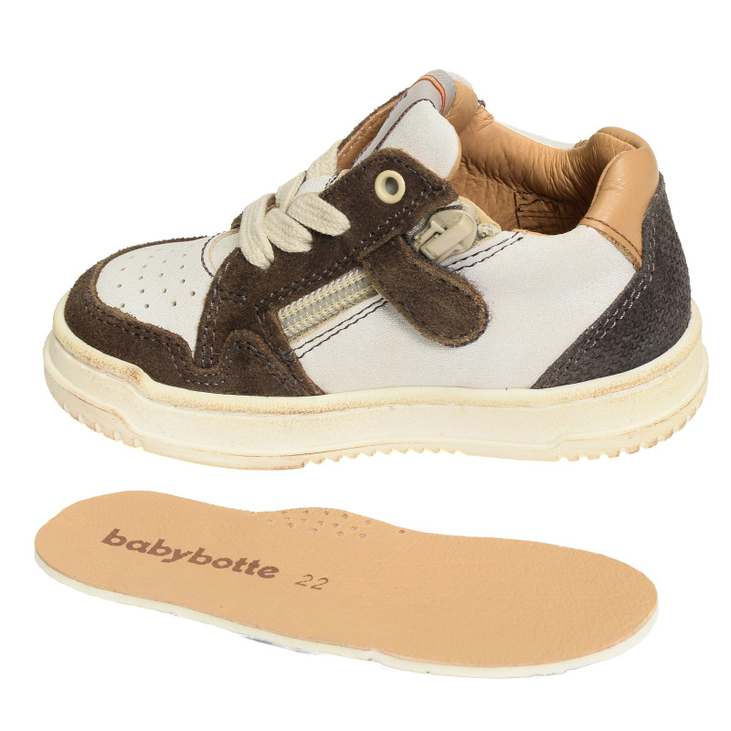 ALES Blanc Marron, Chaussures à Lacets Babybotte