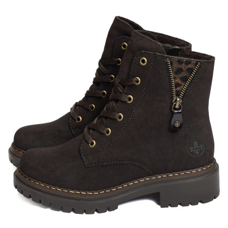 72617 Chocolat Léopard, Boots Rieker