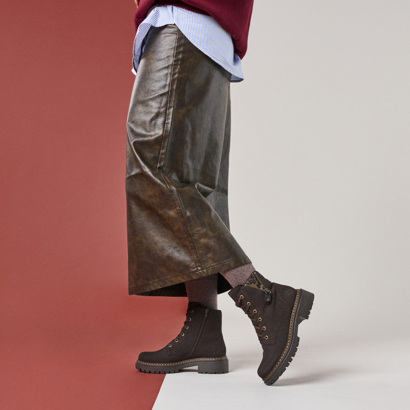 72617 Chocolat Léopard, Boots Rieker