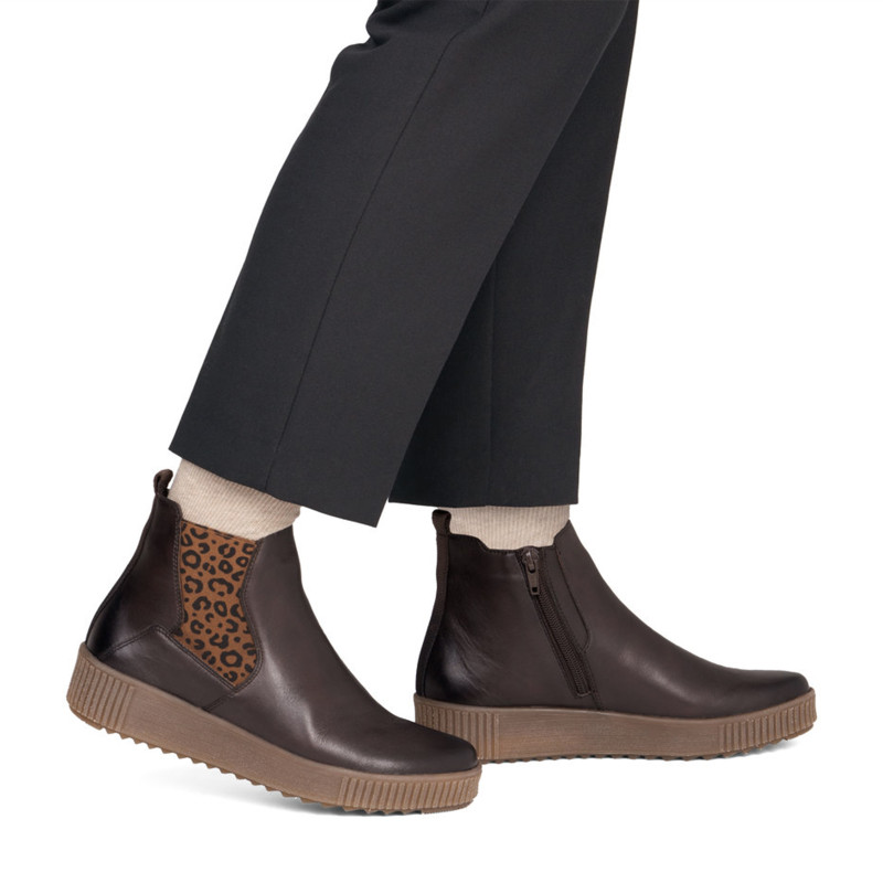 R7994 Chocolat Léopard, Bottines Remonte