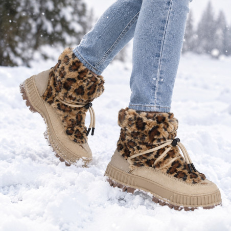 PALLASHOCK WL HIVER Beige Léopard, Boots Palladium