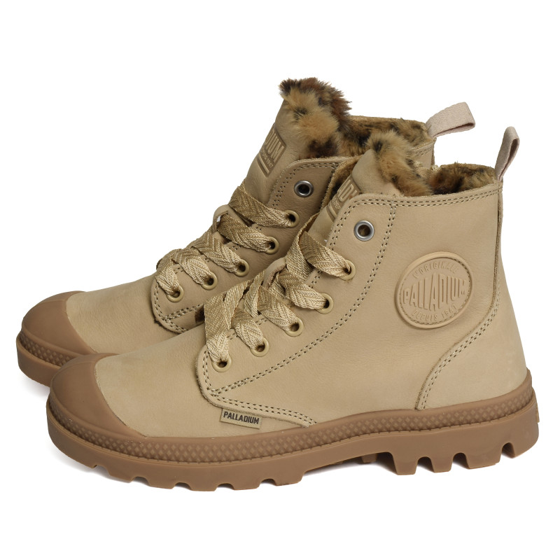 PAMPA HI ZIP WL WILD Beige Léopard, Boots Palladium
