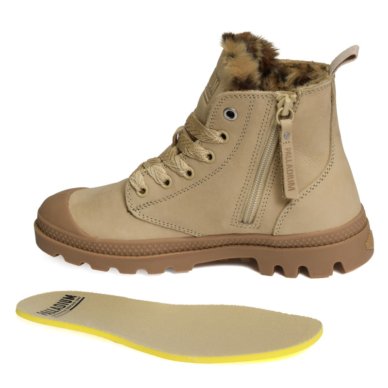 PAMPA HI ZIP WL WILD Beige Léopard, Boots Palladium
