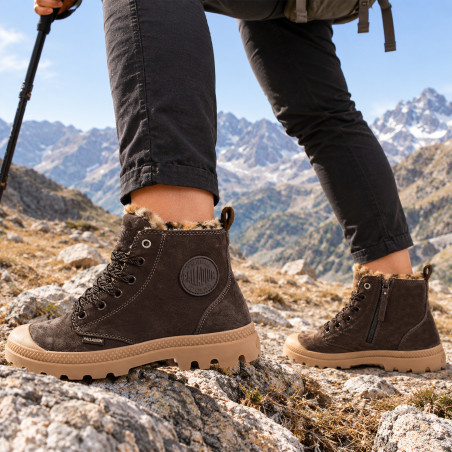 PAMPA HI ZIP WL WILD Chocolat Léopard, Boots Palladium