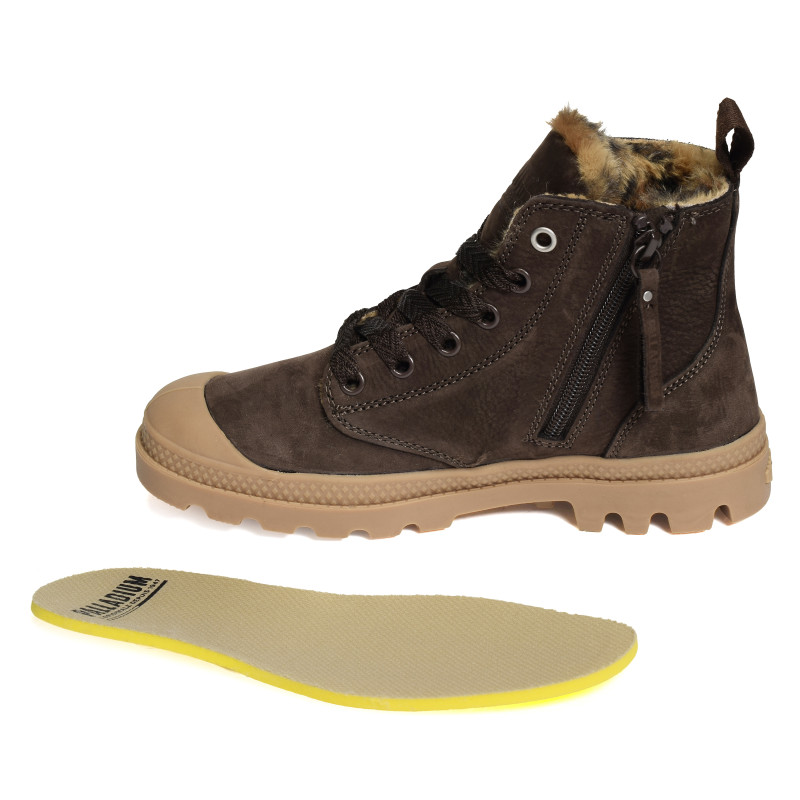 PAMPA HI ZIP WL WILD Chocolat Léopard, Boots Palladium