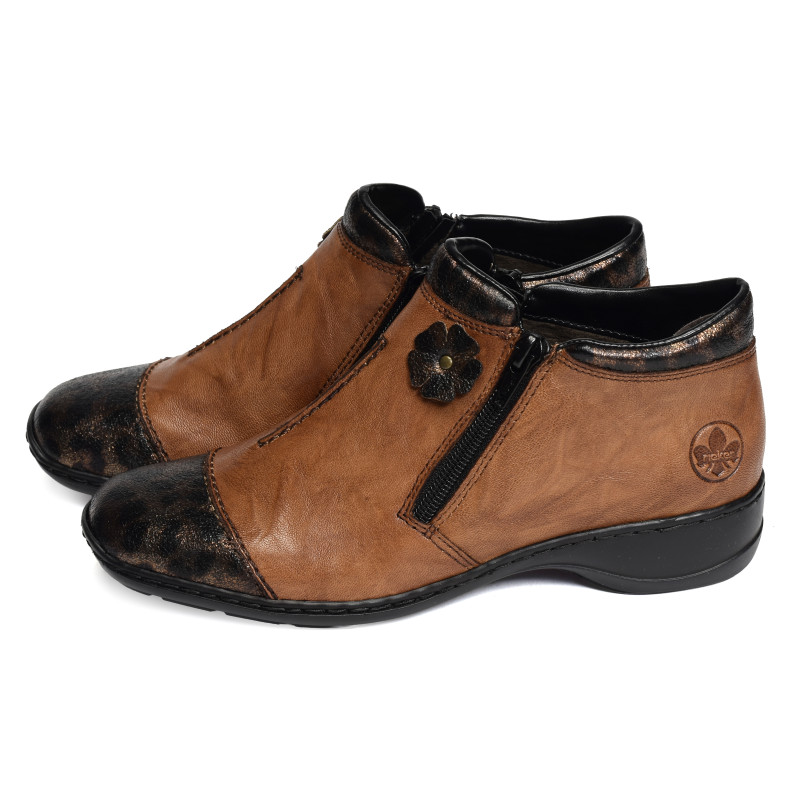 58388 Camel Léopard, Bottillons Rieker