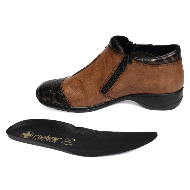 58388 Camel Léopard, Bottillons Rieker