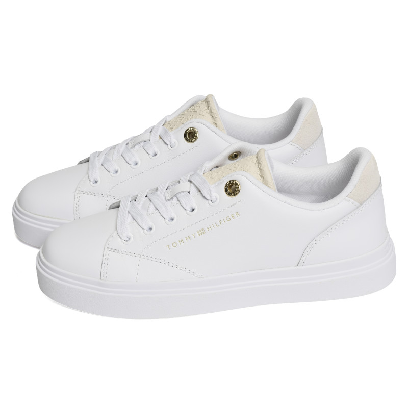 TH FEMININE CUPSOLE MONOGRAM 9606 Blanc Beige, Sneakers basses Tommy Hilfiger