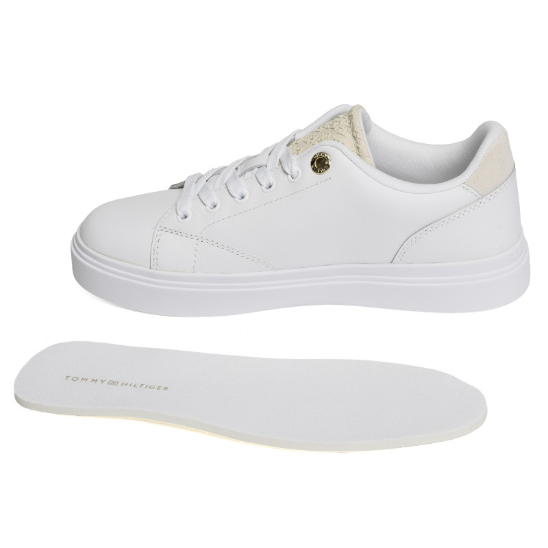 TH FEMININE CUPSOLE MONOGRAM 9606 Blanc Beige, Sneakers basses Tommy Hilfiger
