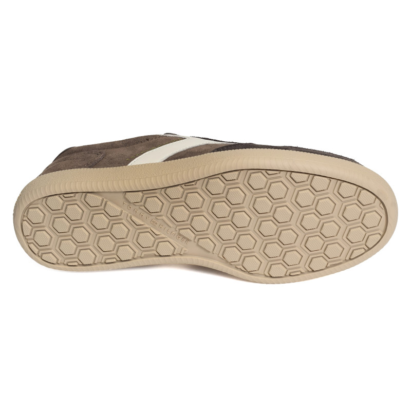 TH TRIBECA SNEAKER SUEDE 9596 Chocolat Blanc, Sneakers basses Tommy Hilfiger