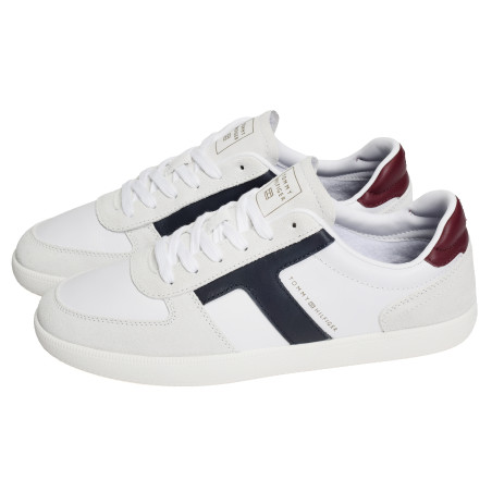 TH TRIBECA SNEAKER MIX 6068 Blanc, Sneakers basses Tommy Hilfiger