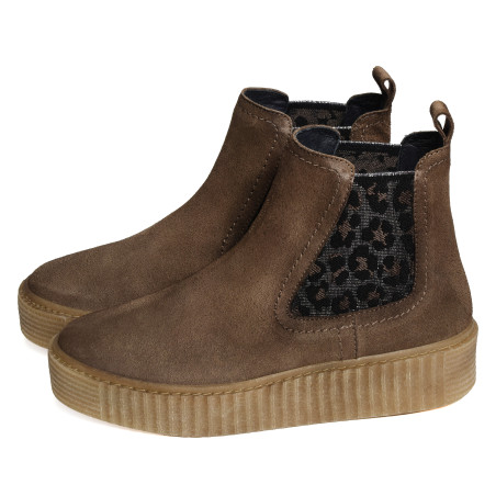 SWER Taupe Léopard, Chelsea boots Follia Dolce