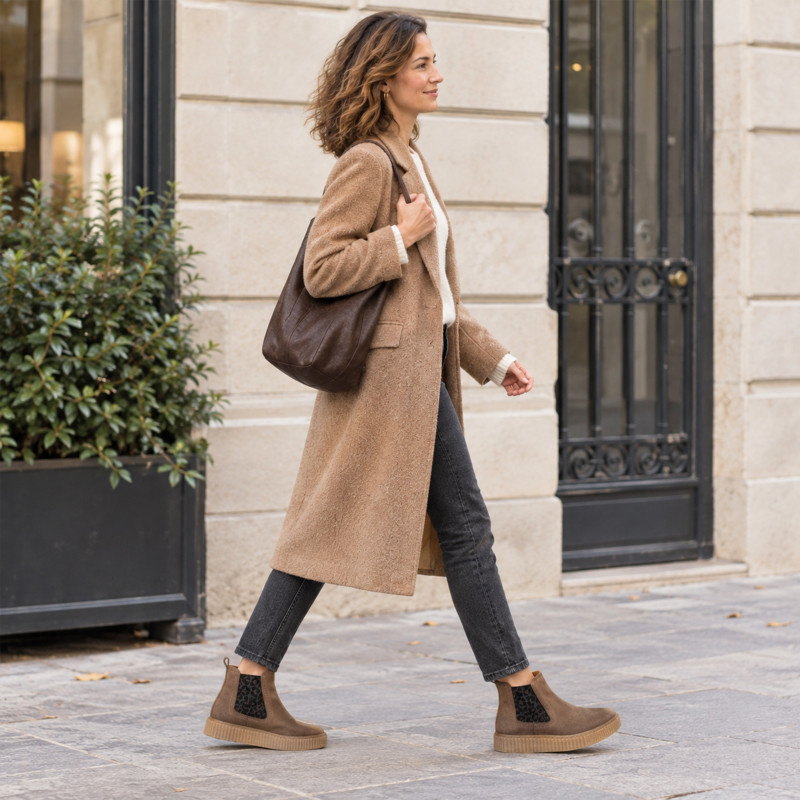 SWER Taupe Léopard, Chelsea boots Follia Dolce