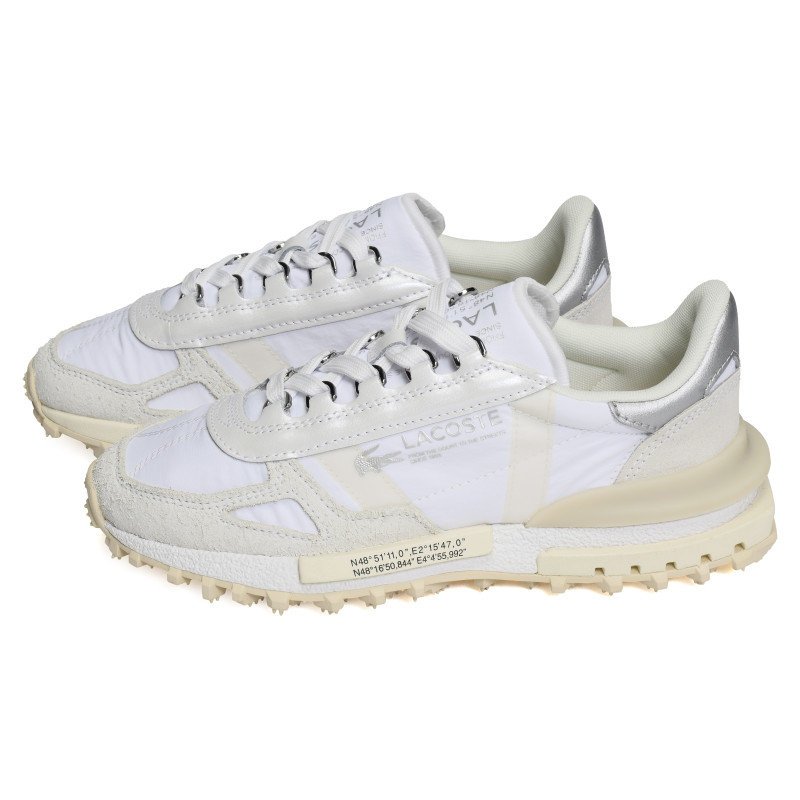 ELITE ACTIVE W Blanc Argent, Baskets running Lacoste
